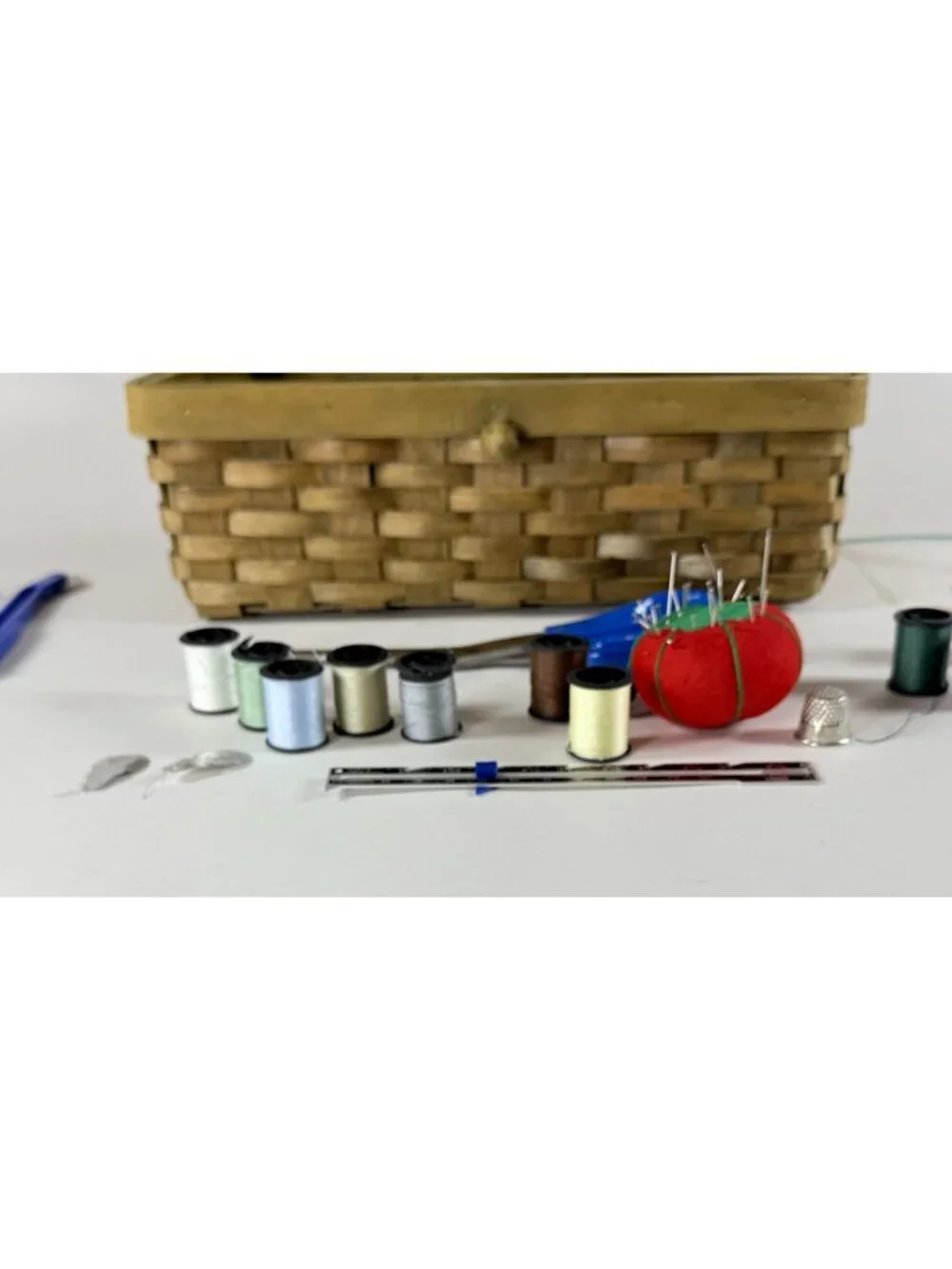 Handcrafted Wooden Checkerboard Picnic Basket With Handle 13